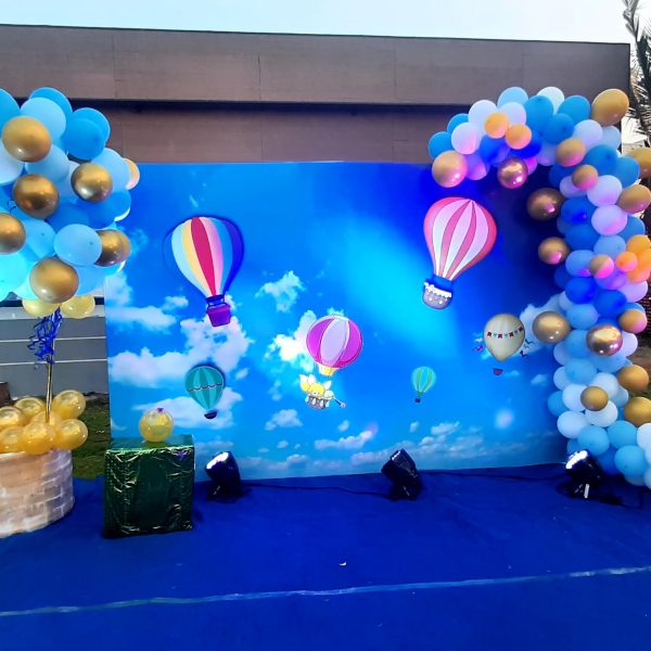 common theme sky theme birthday party decoration by creative event organizers the best birthday event planner in chennai